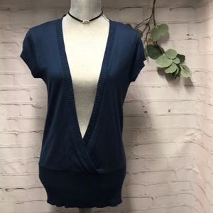 ❤️COTTON EMPORIUM LONG SWEATER VEST DEEP FRONT V OPEN LAGENLOOK.   Size L